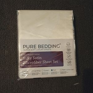 Pure Bedding Silky Satin Microfiber Sheet Set